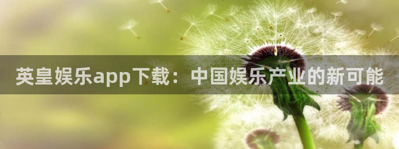 万赢娱乐5注册：英皇娱乐app下载：中国娱乐产业的新可能