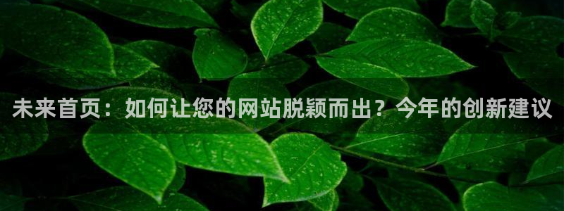 万赢娱乐平台招商：未来首页：如何让您的网站脱颖而出？今年的创新建议